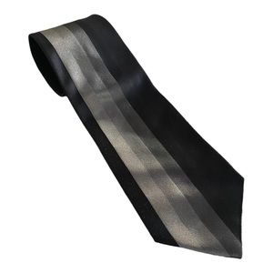Dolce & Gabbana Black Gray Striped Silk Tie